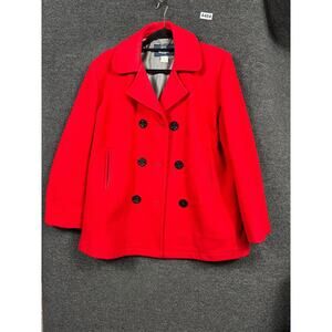 Woolrich Jacket Womens 12 Wool Pea Coat Double Breasted Made USA Classic *READ